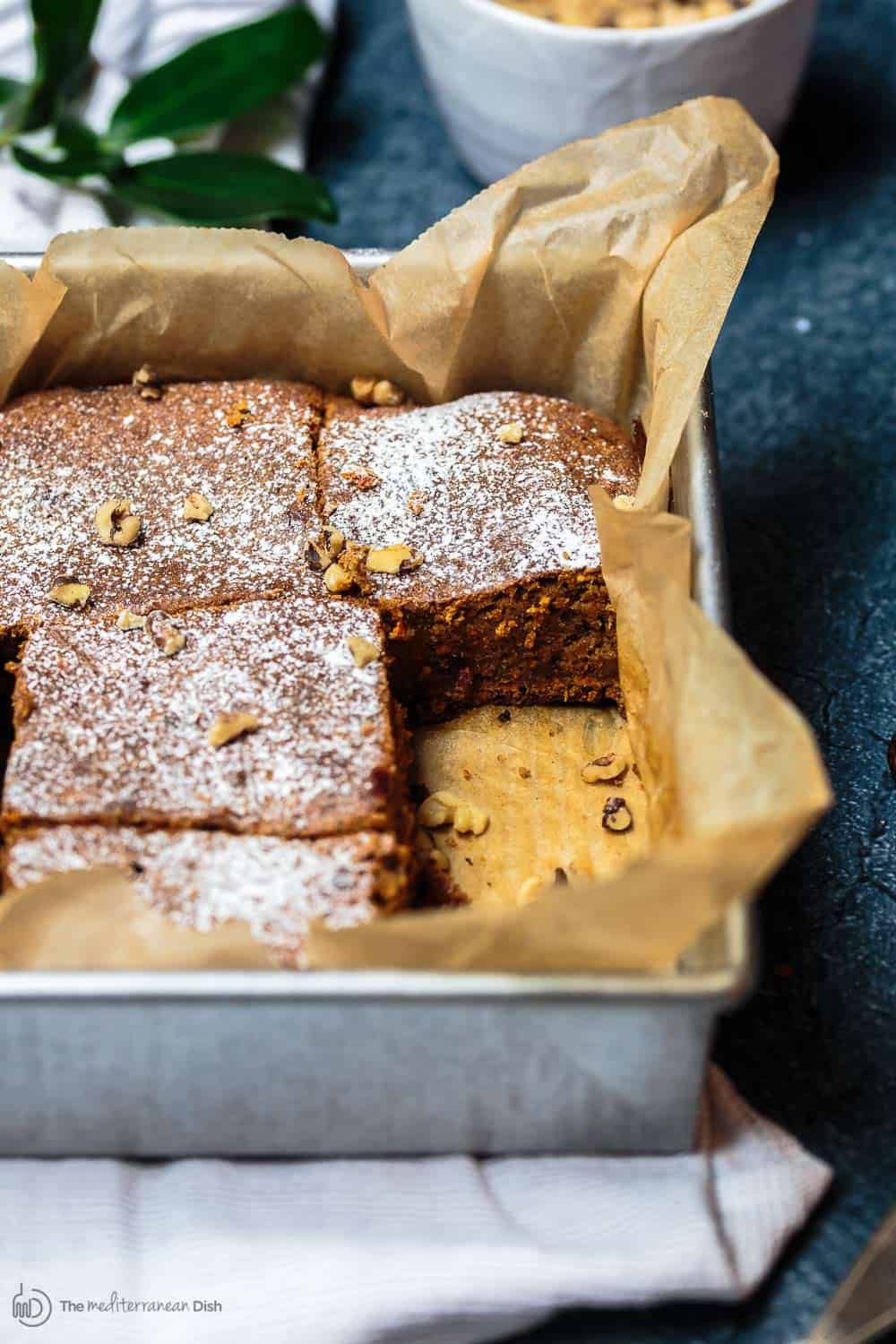 Piece of Carrot Cake removed from pan