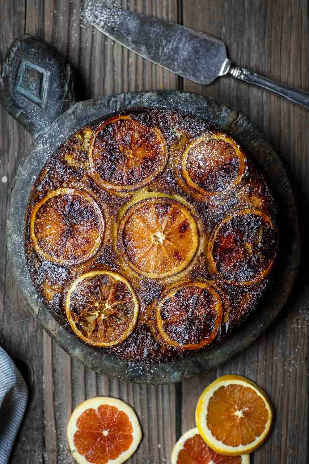 Baked Orange Ricotta Cake ready to be served