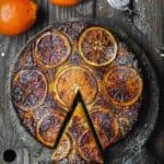 Lighter Orange Ricotta Cake | The Mediterranean Dish. Healthier ricotta cake with olive oil and part-skim ricotta cheese. Think upside down cake with beautiful oranges and a crusty caramel-like topping. Recipe on TheMediterraneanDish.com #oliveoilcake #ricottacake #healthydessert #cake