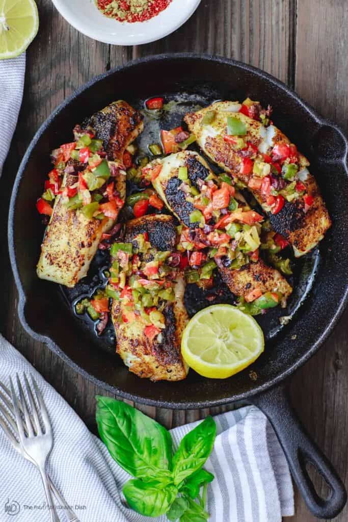 15Minute Mediterranean Sea Bass Recipe The Mediterranean Dish