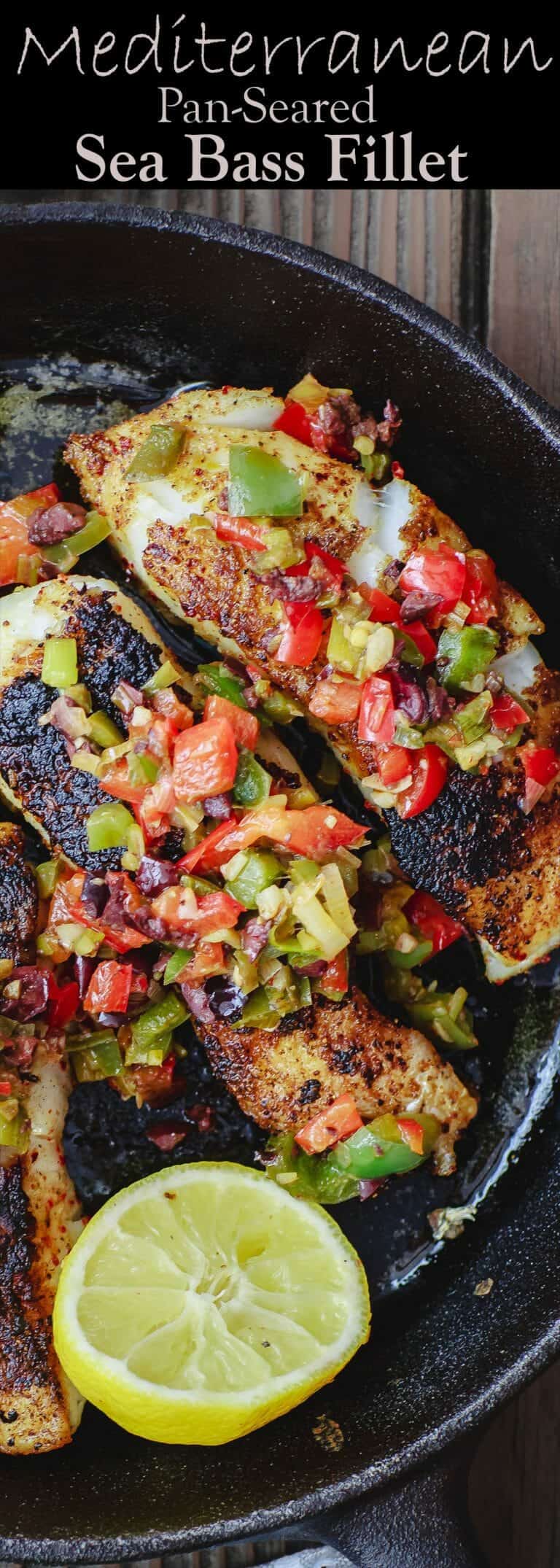 Mediterranean Pan Seared Sea Bass Recipe The Mediterranean Dish