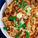 Turkey Lasagna Soup Served In a Bowl