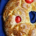 Greek Easter Bread Recipe | The Mediterranean Dish. Easy Easter bread recipe for sweet, brioche-like Easter bread with a Greek twist. Tasty, dense bread that's adorned with red eggs. Recipe from TheMediterraneanDish.com #bread #baking #easterbread #easterrecipes #mediterranean #greekfood #greekrecipe