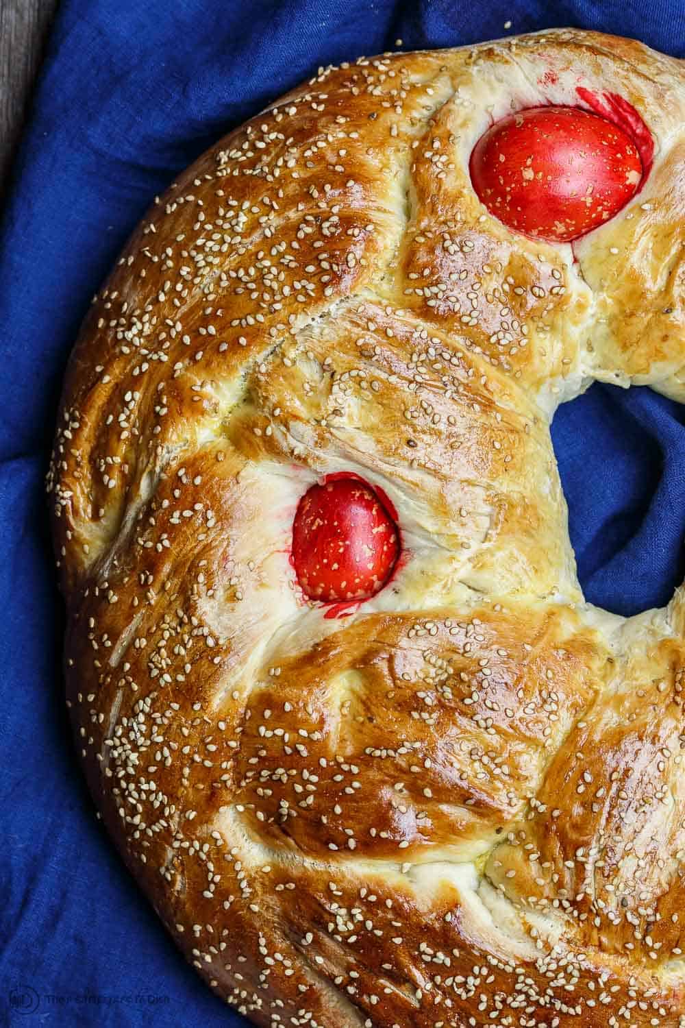 Greek Easter Bread ready to be served