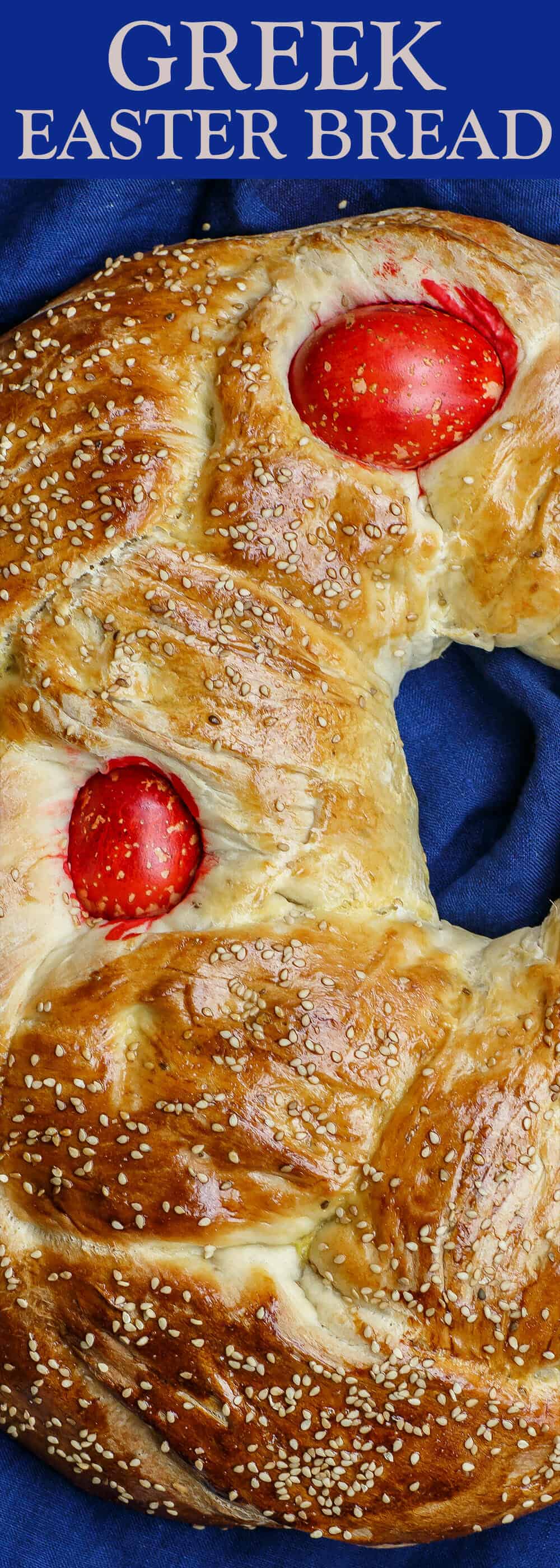 Greek Easter Bread Recipe | The Mediterranean Dish. Easy Easter bread recipe for sweet, brioche-like Easter bread with a Greek twist. Tasty, dense bread that's adorned with red eggs. Recipe from TheMediterraneanDish.com #bread #baking #easterbread #easterrecipes #mediterranean #greekfood #greekrecipe