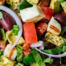 Simple Mediterranean Avocado Salad with Halloumi-image