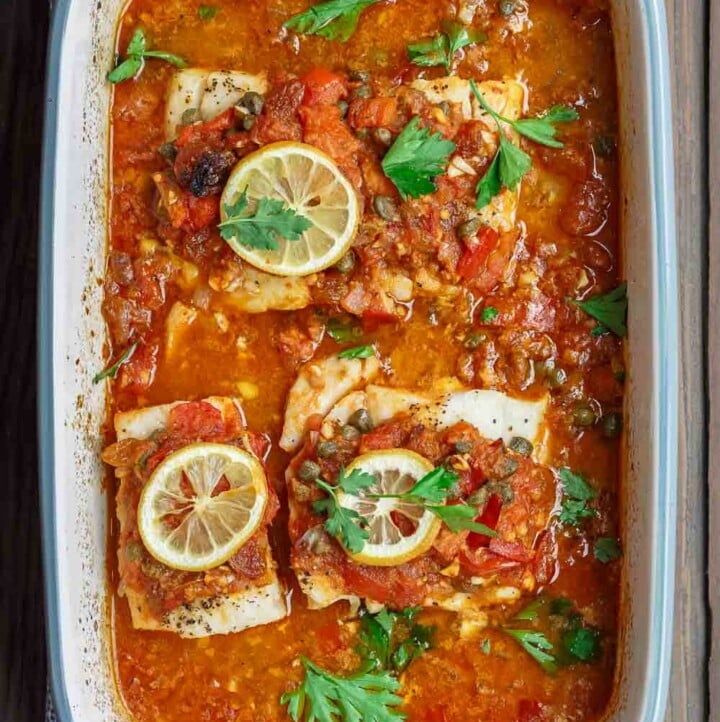 Best OnePan Baked Halibut Recipe (20 Mins!) The Mediterranean Dish