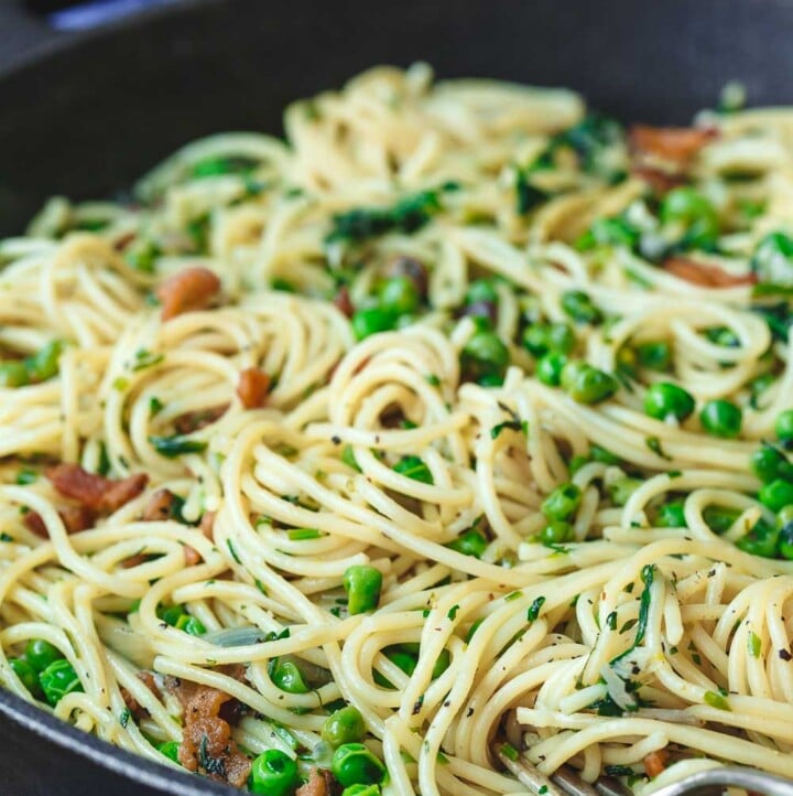 Simple Pancetta Pasta with Peas and Parmesan The Mediterranean Dish
