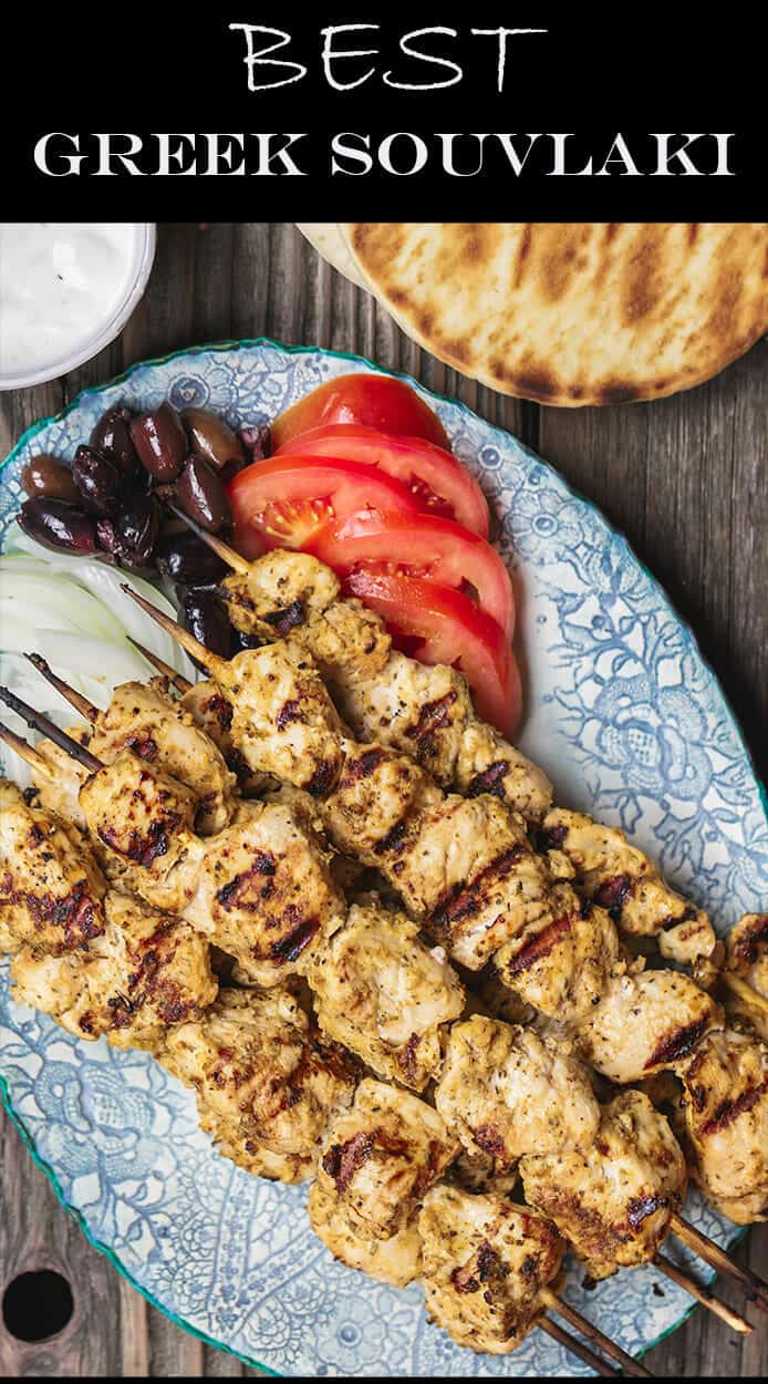 This homemade chicken souvlaki recipe takes you to the streets of Athens! Complete with the best souvlaki marinade; instructions for indoor or outdoor grilling; and what to serve with your souvlaki. Recipe from themediterraneandish.com #greekfood #souvlaki #kebab #kabob #chickensouvlaki #chickenkabob #mediterraneanfood #mediterraneandiet #mediterraneanrecipe #grilledchicken