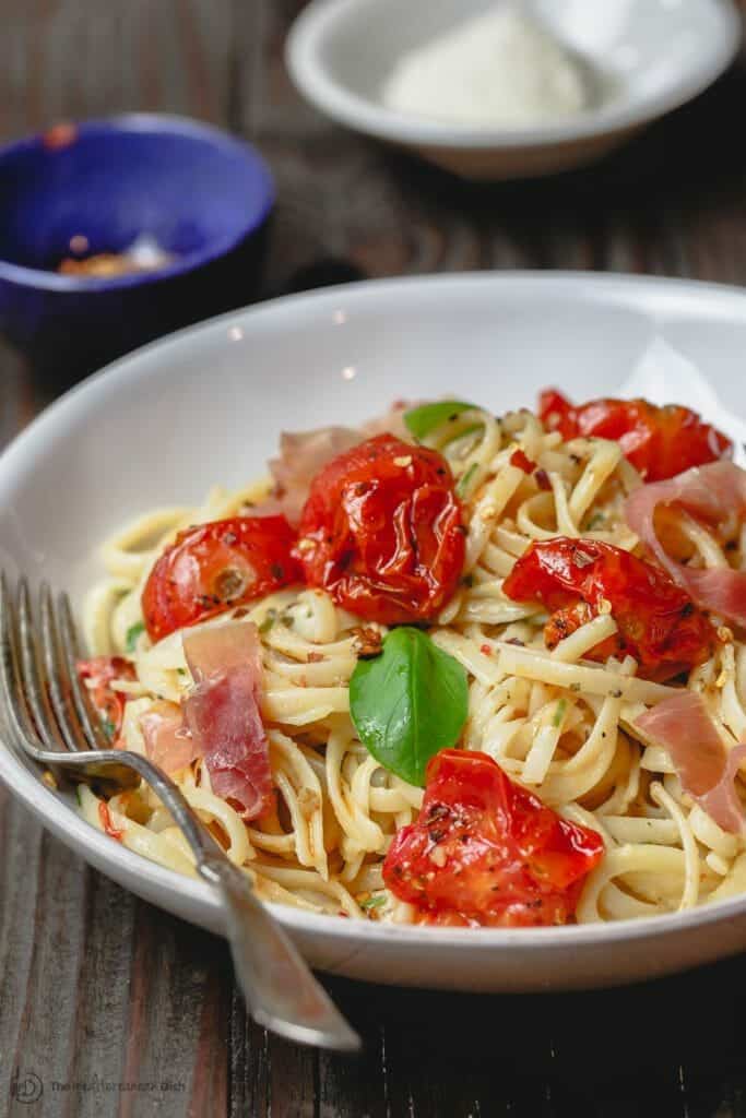 Easy Carbonara Recipe with Roasted Tomatoes The Mediterranean Dish
