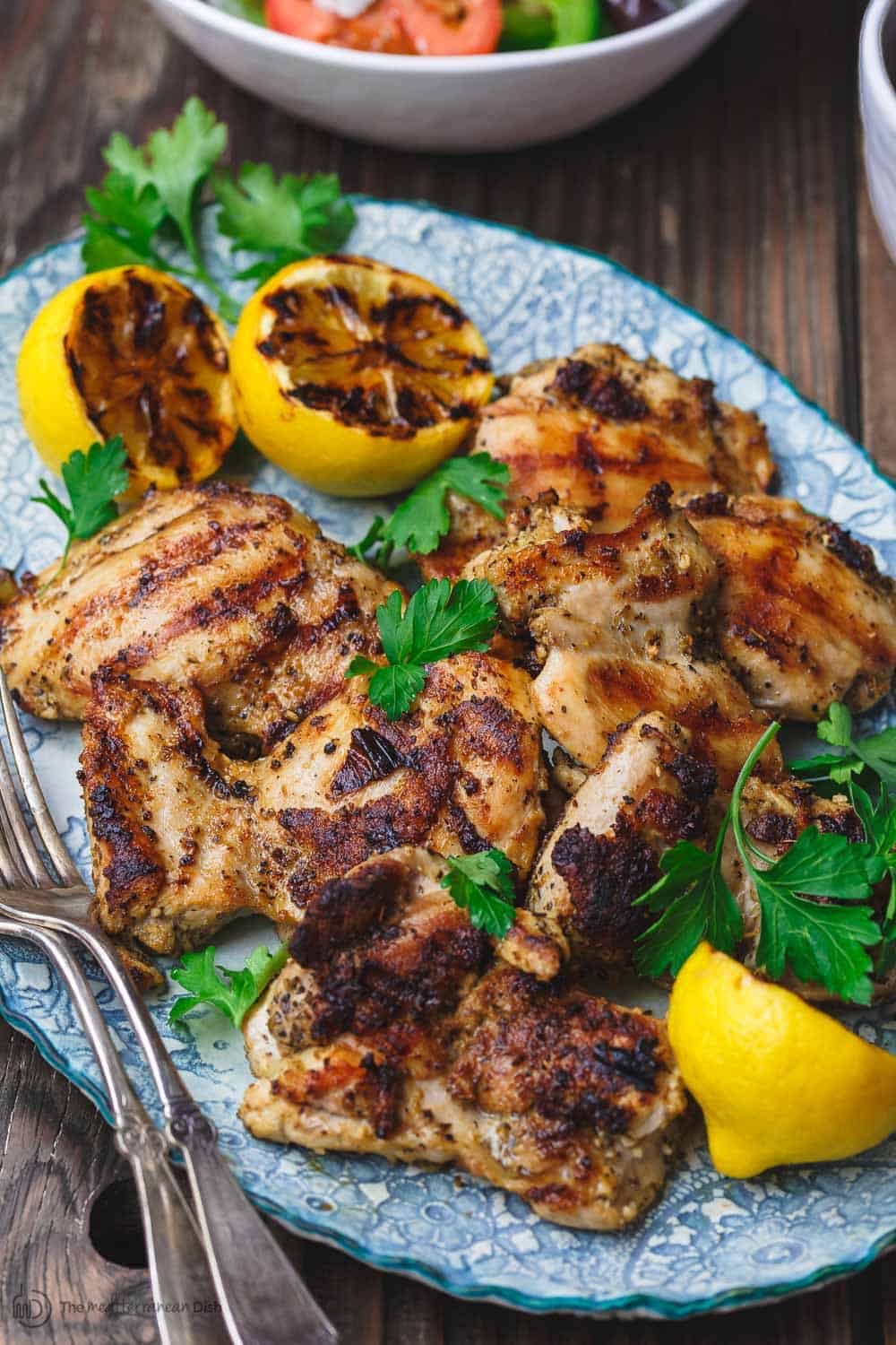 Easy Mediterranean Lemon Chicken Recipe | The Mediterranean Dish. Boneless chicken takes on a great Mediterranean spice mixture and a citrus-garlic marinade. Quickly cooked in a skillet, this lemon chicken makes the perfect weeknight dinner. Recipe from themediterraneandish.com