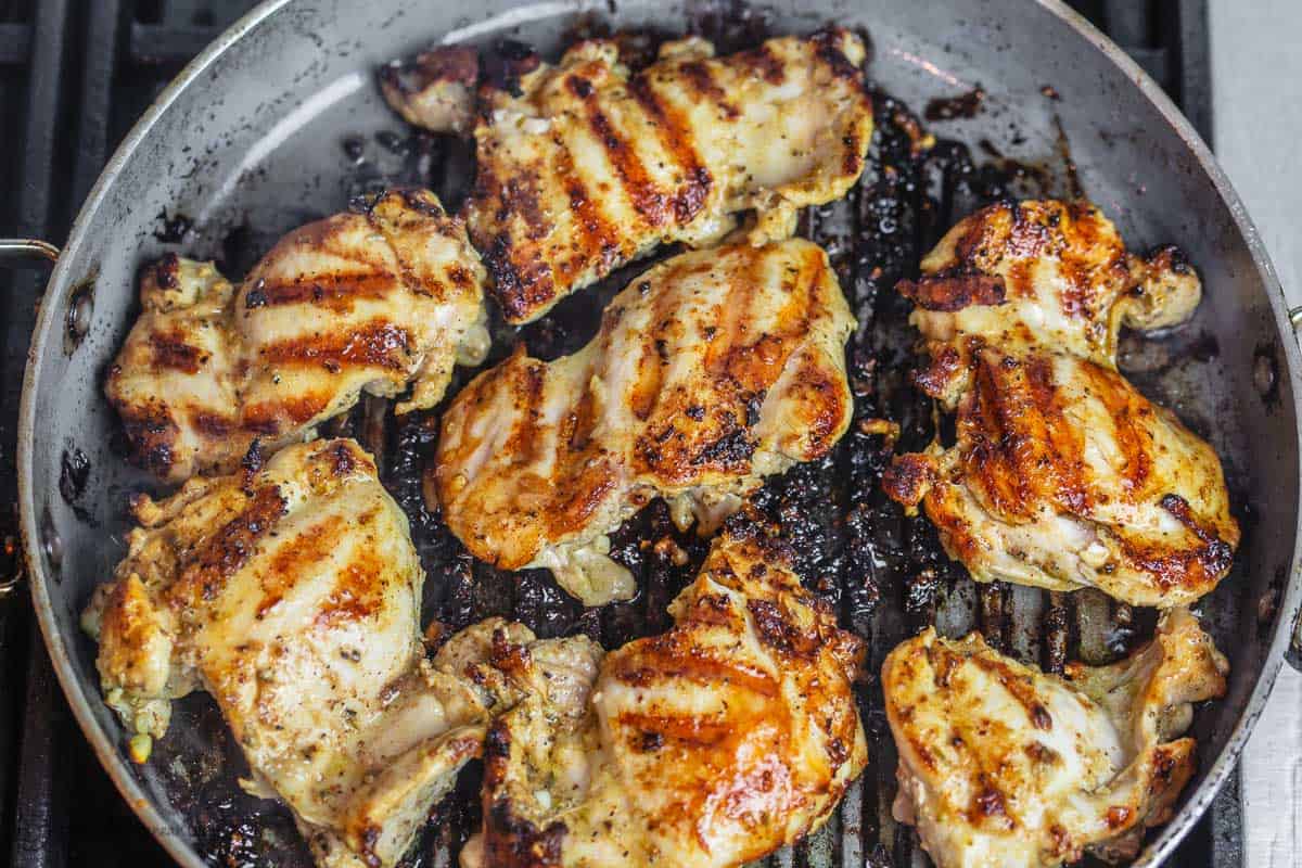 Grilled Lemon Chicken in grill pan