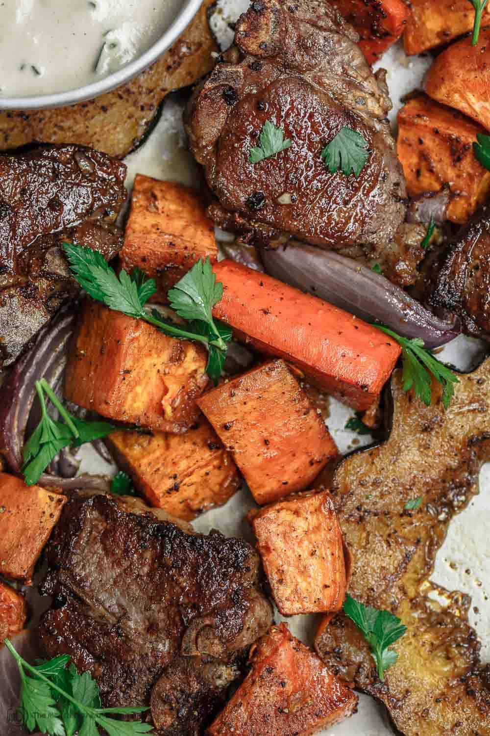 Mediterranean Baked Lamb and Root Vegetables