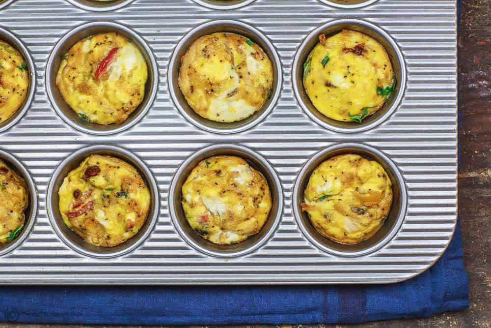 Baked Mediterranean Egg Muffins in muffin pan