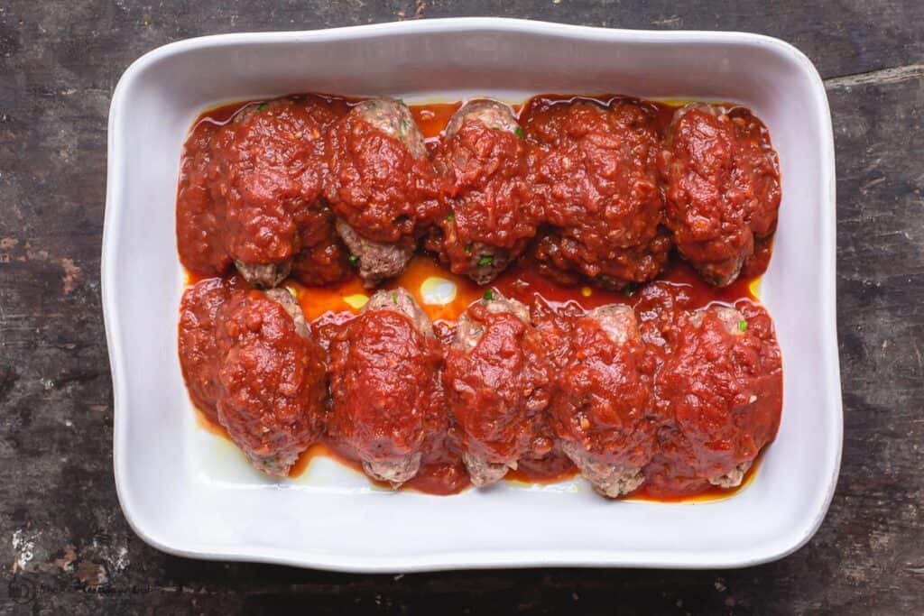 Greek Baked Meatballs Soutzoukakia The Mediterranean Dish