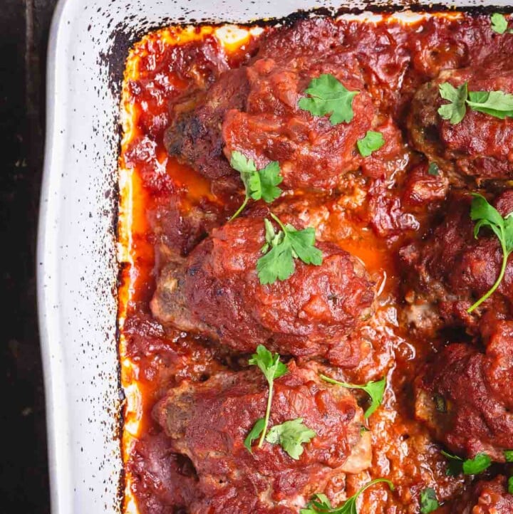Greek Baked Meatballs Soutzoukakia The Mediterranean Dish