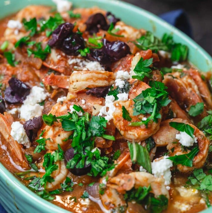 Easy Greek Shrimp with Tomato and Feta