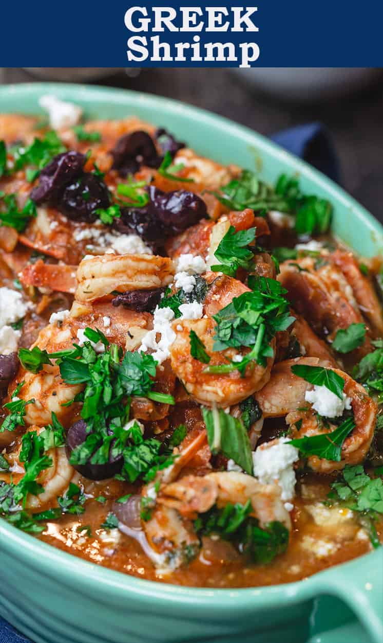Greek Shrimp Recipe with Tomato & Feta (w/ video) The Mediterranean Dish
