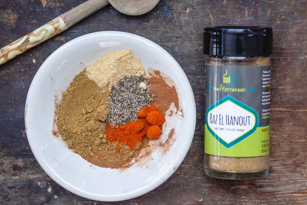 Spice rub for Moroccan chicken mixed in a bowl