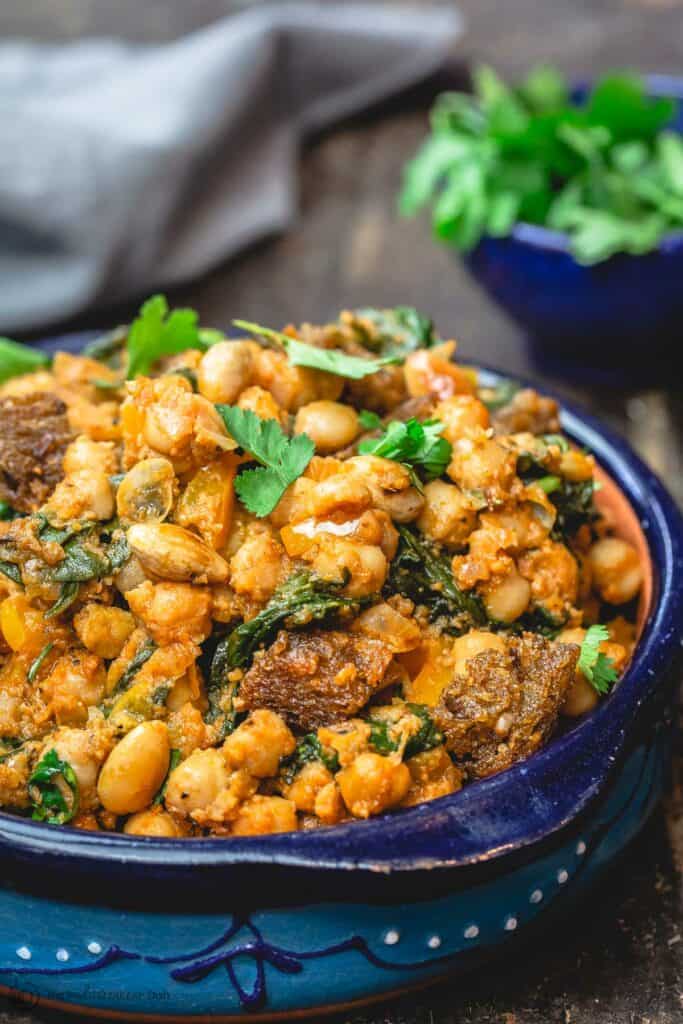 Spanish Chickpea Stew with Spinach and Almonds