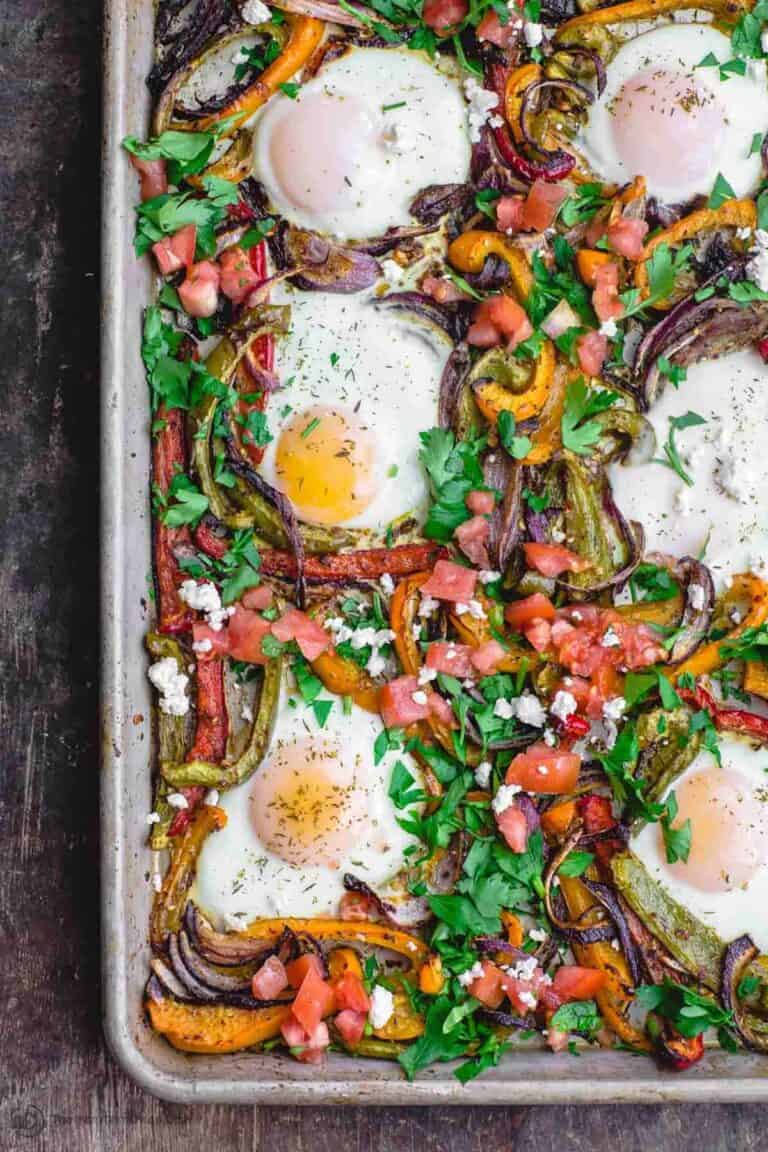 Easy Sheet Pan Eggs with Vegetables (+ Video) The Mediterranean Dish