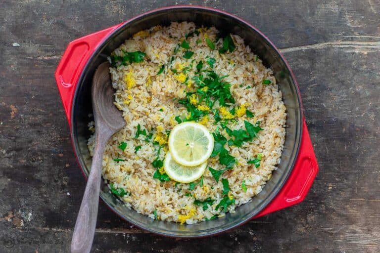 Greek Lemon Rice Recipe The Mediterranean Dish