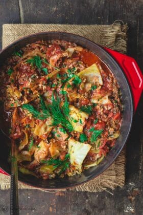 One Pot Unstuffed Cabbage Rolls, Mediterranean-Style