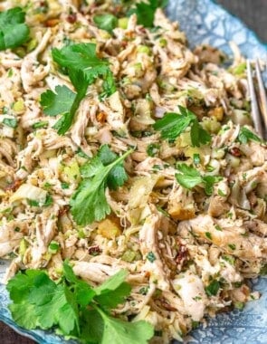 Chicken salad on a serving platter