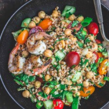 Mediterranean Chickpea Farro Salad with Shrimp-image