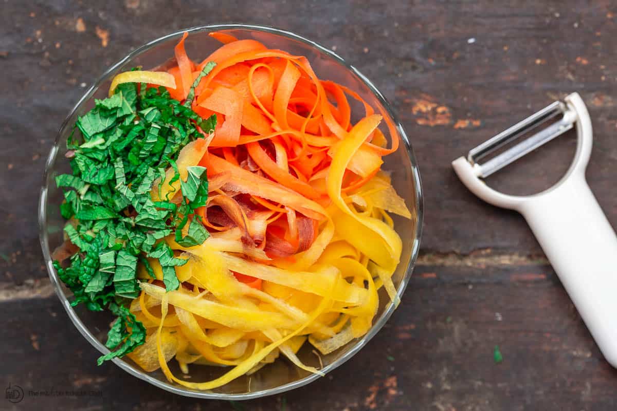 Shaved Carrot Salad to Serve with Morrocan Meatballs