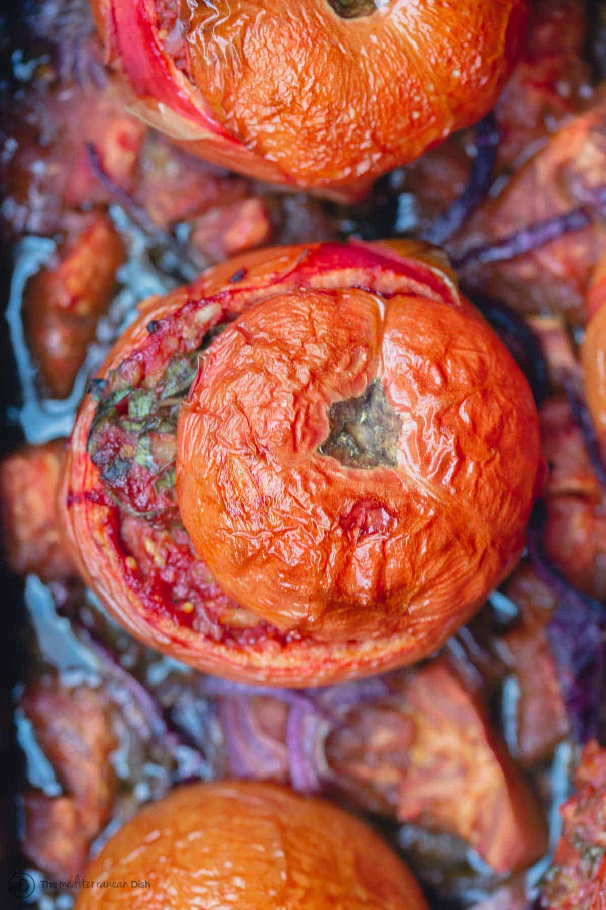 Gemista, Greek Stuffed Tomatoes. Baked