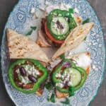 Grilled Greek lamb burgers served on a plate