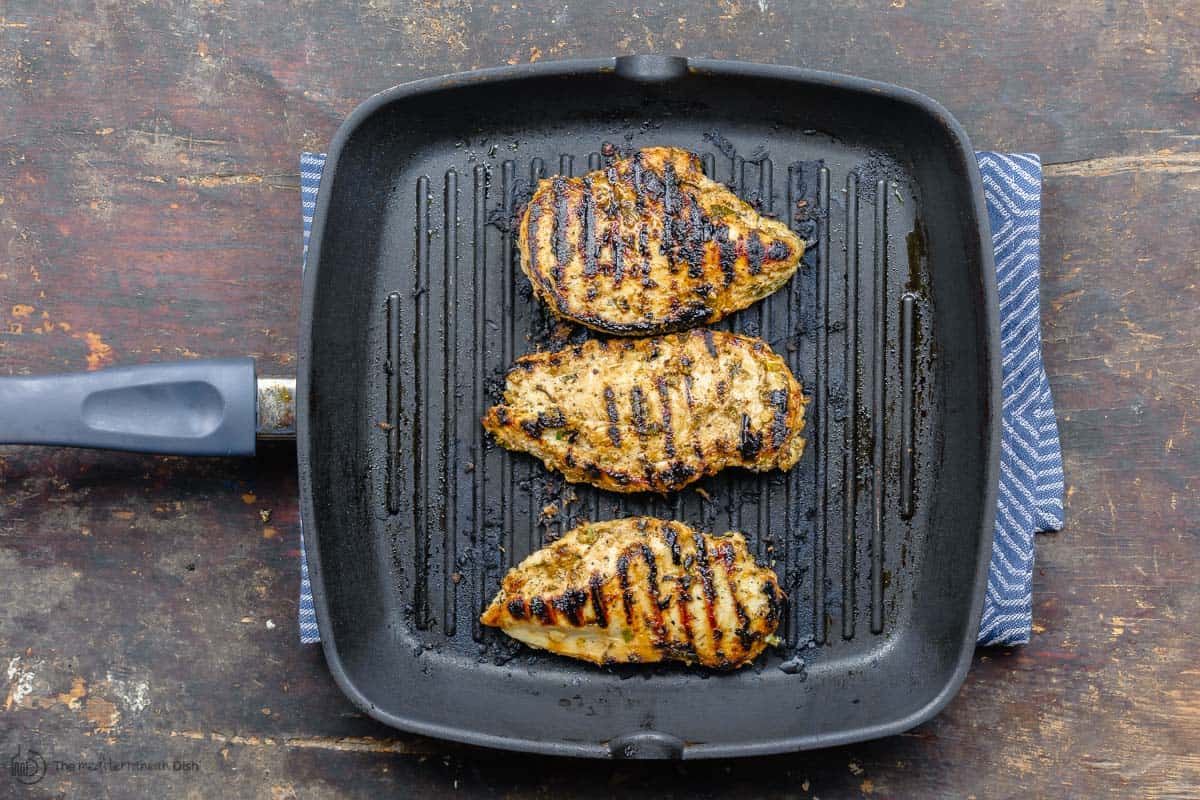 Chicken breast grilled in skillet