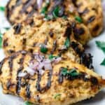 Grilled chicken breast on plate