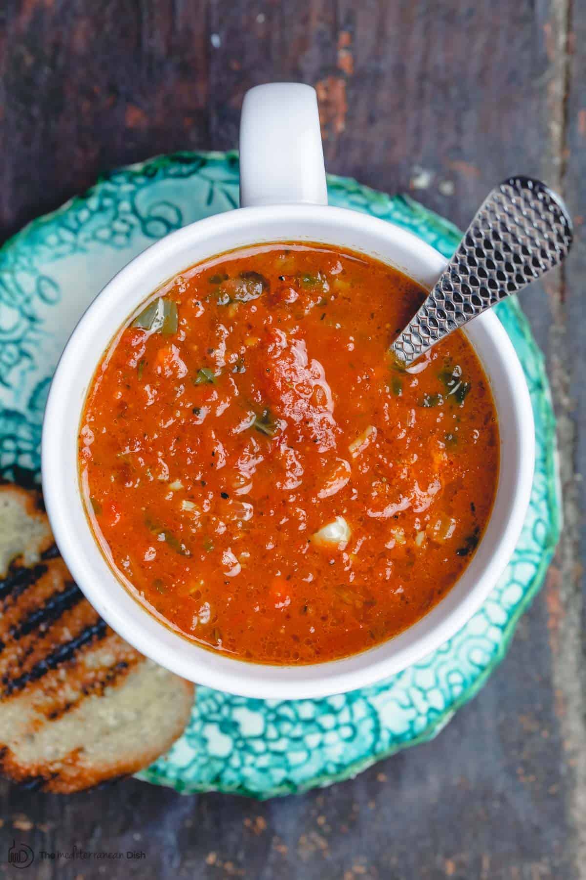 Vegan Tomato Basil Soup (Easy Tomato Soup Recipe) | The Mediterranean Dish