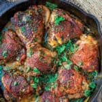 Cilantro lime chicken in cast iron skillet