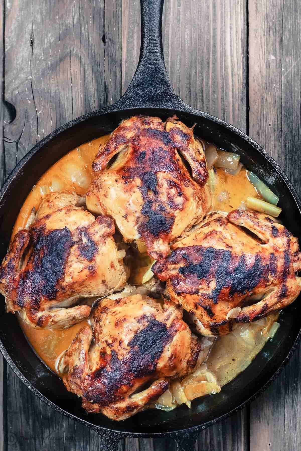 Baked Cornish Hen In Cast Iron Skillet