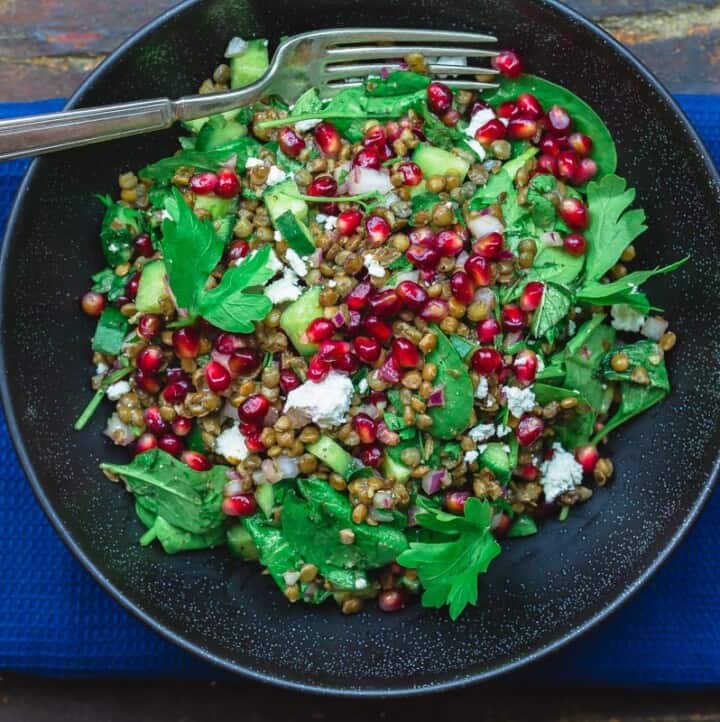 Mediterranean Power Lentil Salad with Spinach The Mediterranean Dish