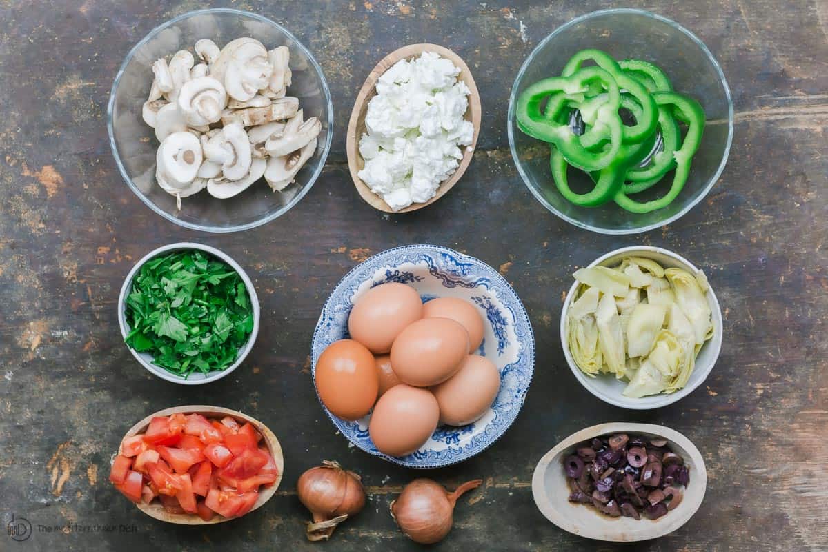 Ingredients for egg casserole