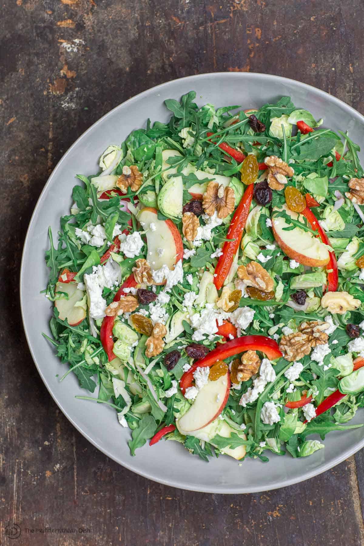 Shaved Brussel Sprouts Salad with Honey Citrus Dressing