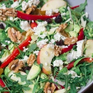 Shaved Brussels Sprouts Salad in a Bowl Ready to Serve!