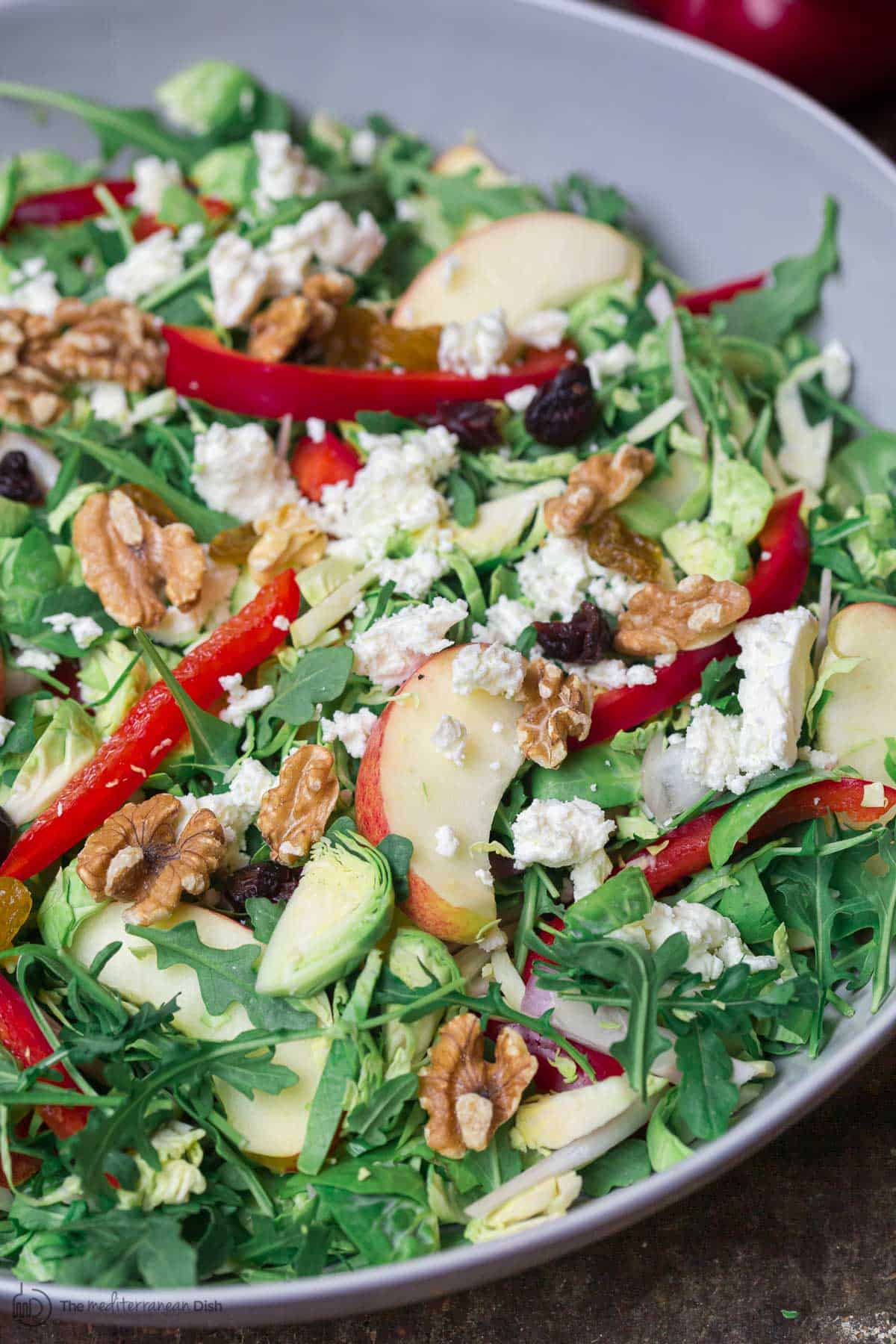 Shaved Brussels Sprouts Salad in a Bowl Ready to Serve! 