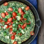 Spinach Frittata with Mediterranean salad