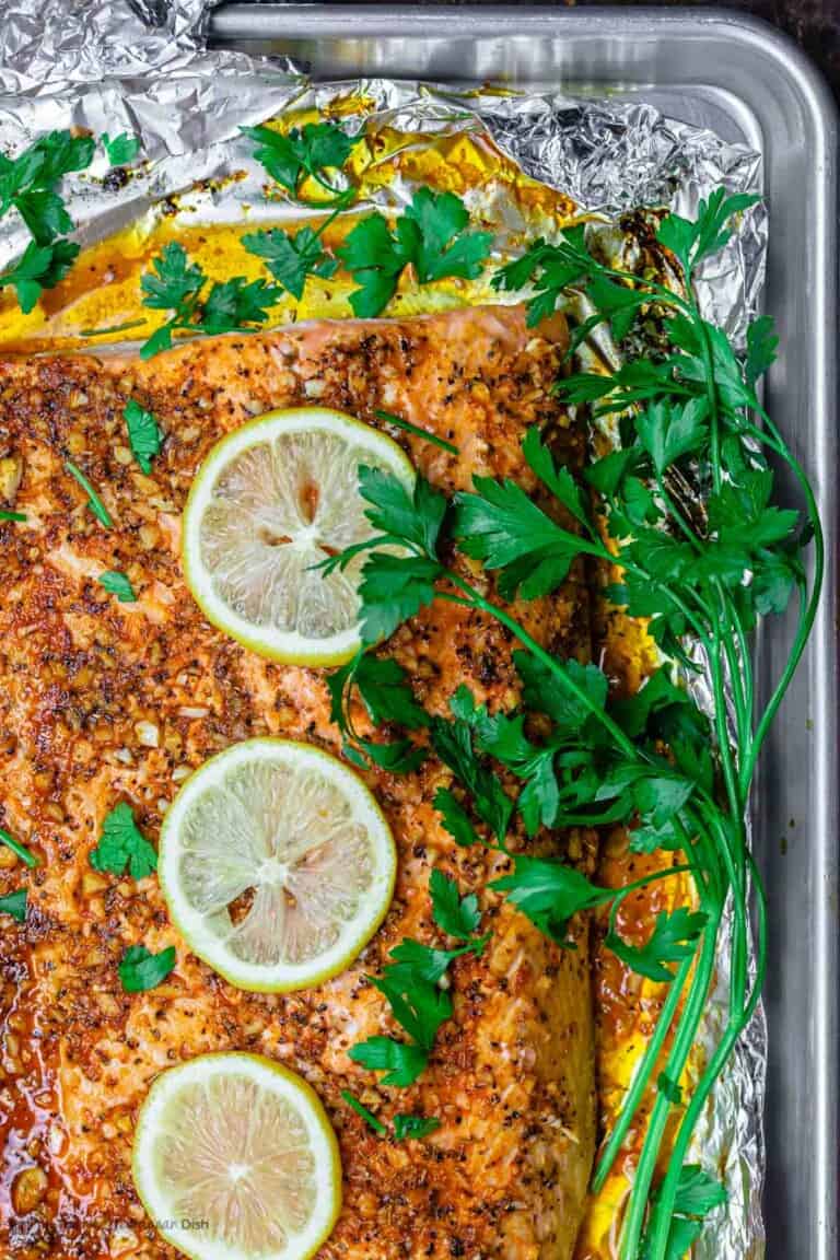 BEST Baked Lemon Garlic Salmon The Mediterranean Dish