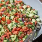 Shirazi salad in a serving bowl