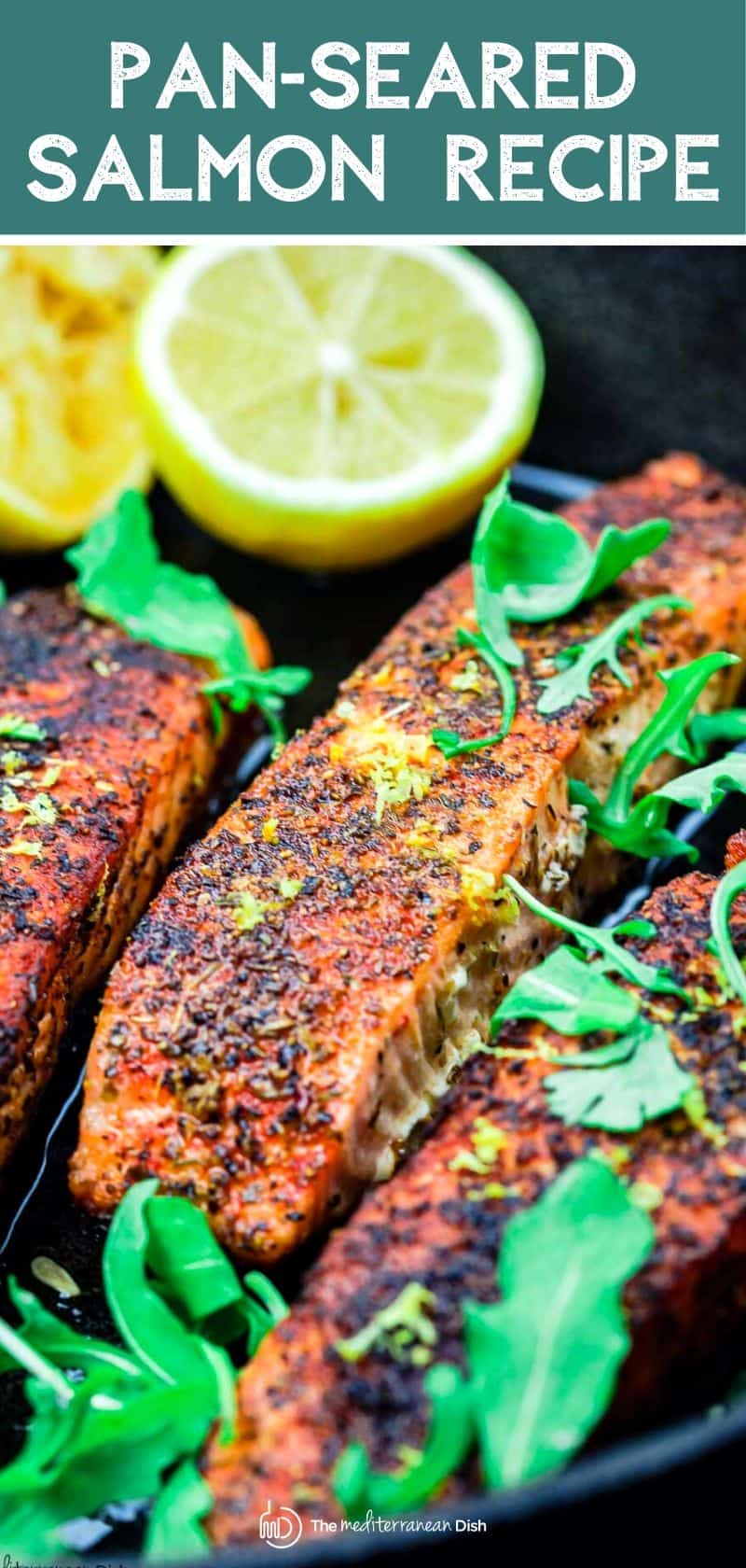 Mediterranean Style Crispy Pan Seared Salmon | The Mediterranean Dish
