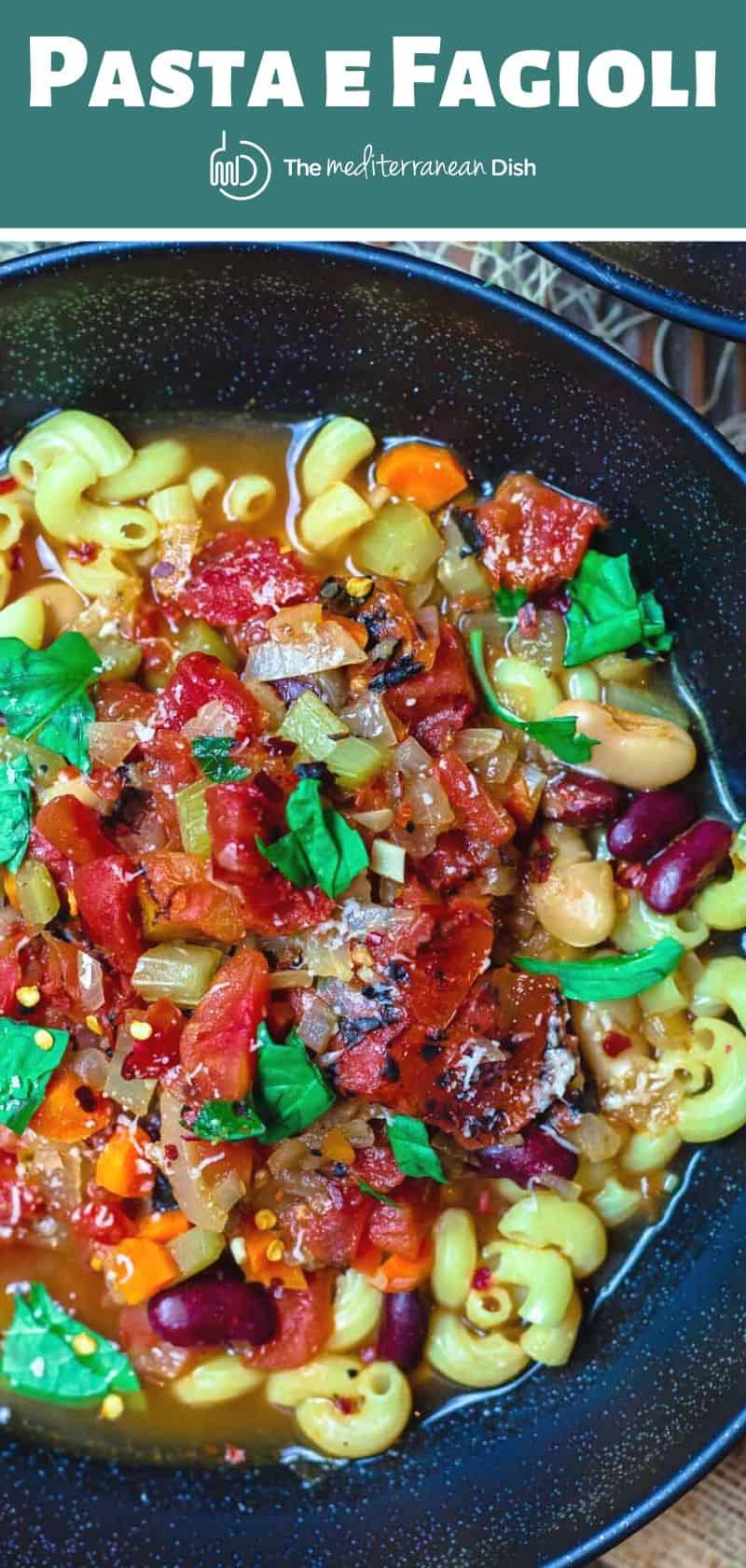 Easy Vegetarian Pasta Fagioli Recipe with Fire Roasted Tomatoes The