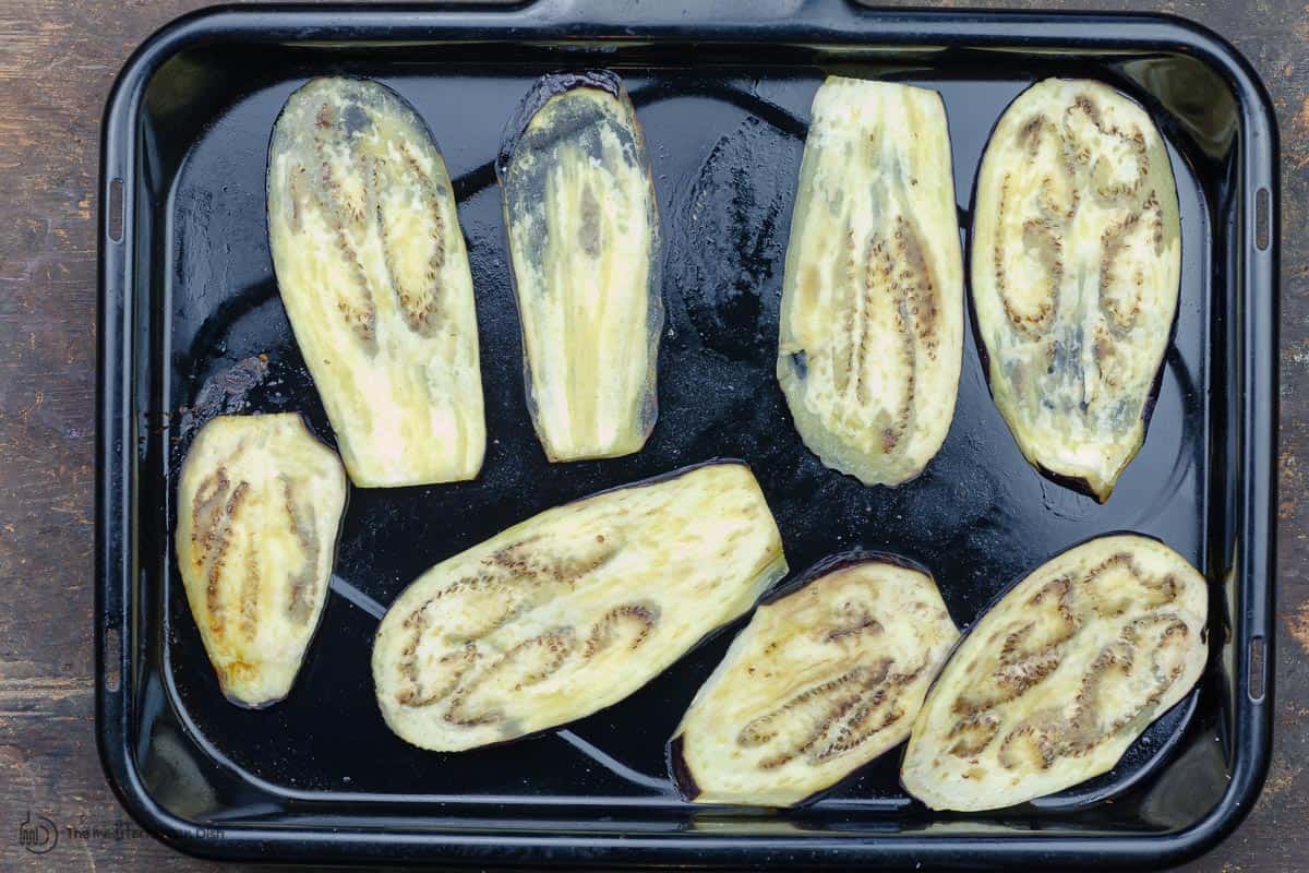 Roasted eggplant for vegetable moussaka 