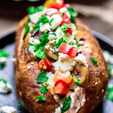 Mediterranean Loaded Baked Potato Recipe-image