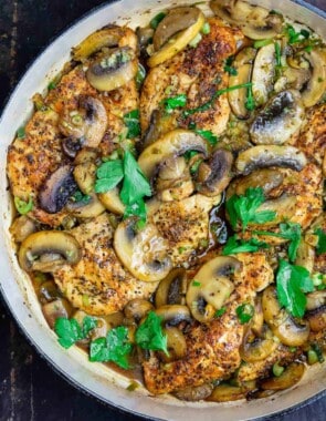 Chicken and Mushroom in Skillet